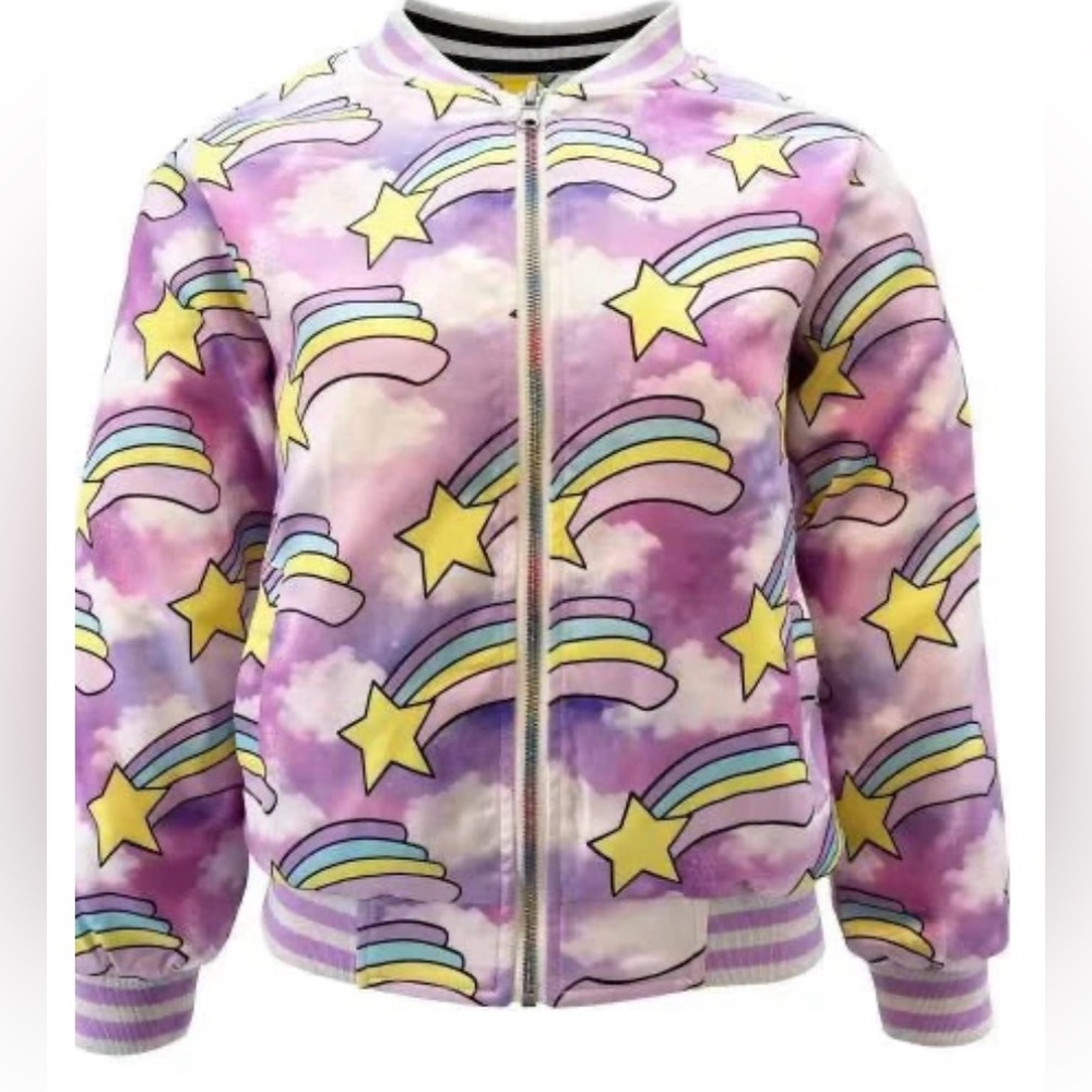 Lola and The Boys Shooting Stars Reversible Satin Bomber